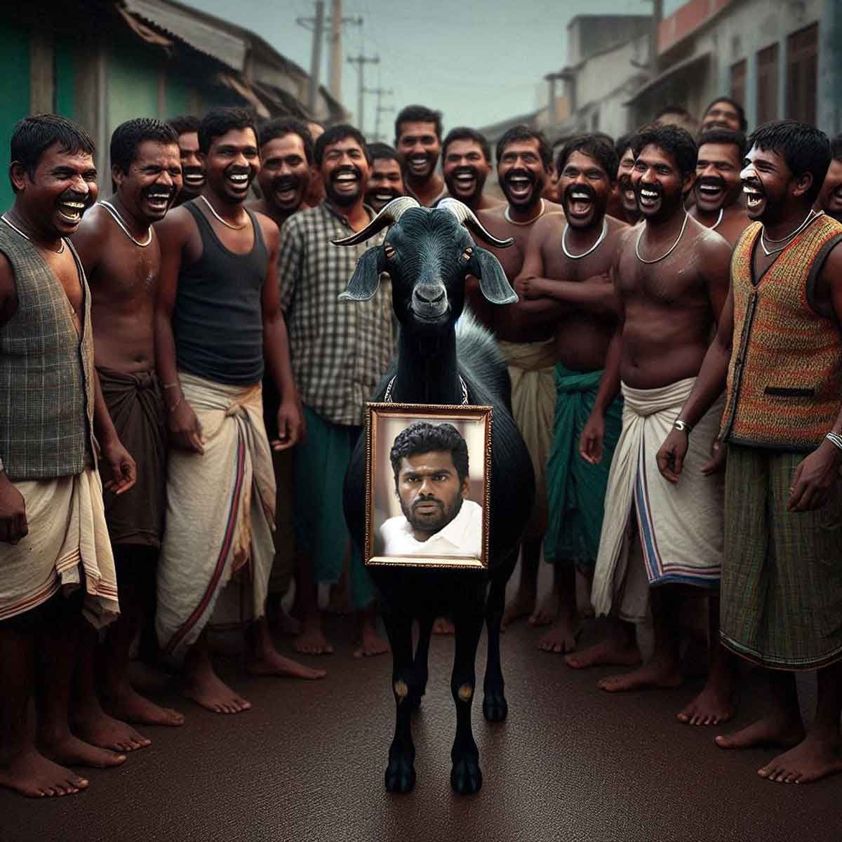 Symbolic murder? DMK workers paste Annamalai’s picture on a goat before beheading it, had earlier eaten mutton biryani to ‘celebrate’ his loss