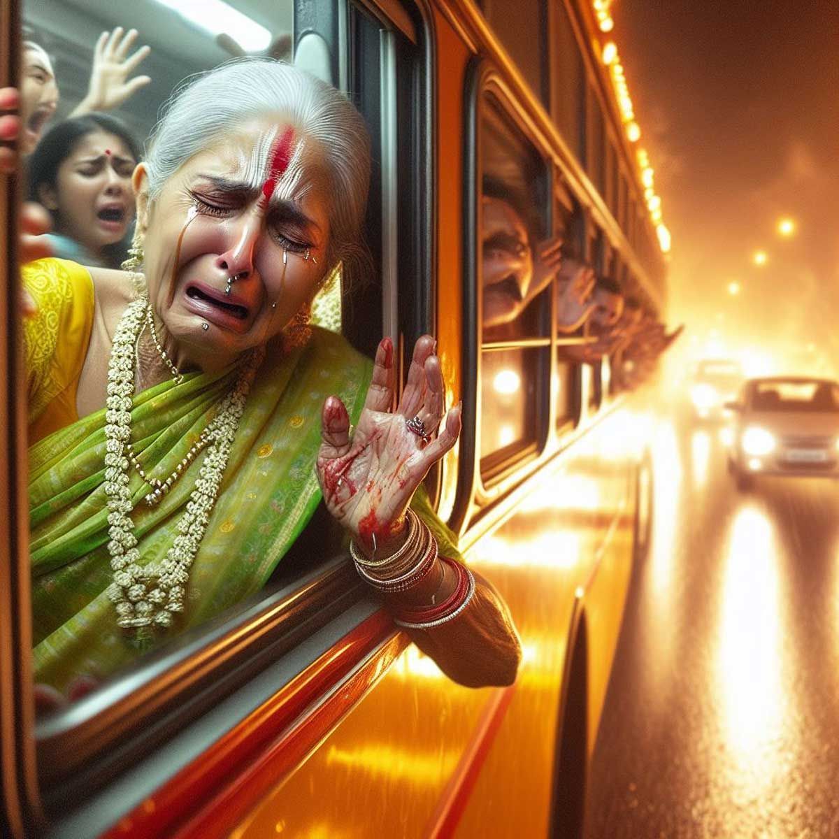 ‘Door was shut, didn’t see how the fire started’: Survivors narrate their ordeal after bus with pilgrims returning from Mathura, Vrindavan engulfed in flames in Haryana’s Nuh, ten died & several injured