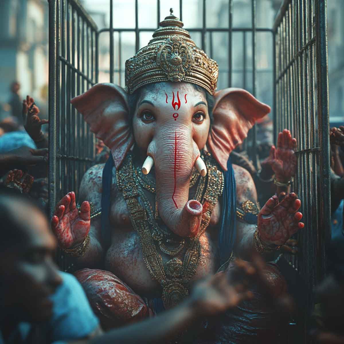 Karnataka: The Story Behind the Heartbreaking Picture of Lord Ganesh’s Idol Locked in Police Van